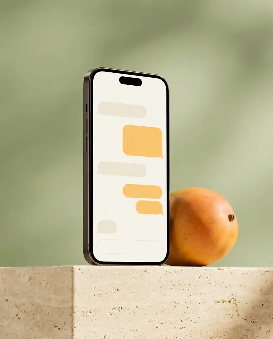A hand holding a phone with a beautiful cohesive brand grid